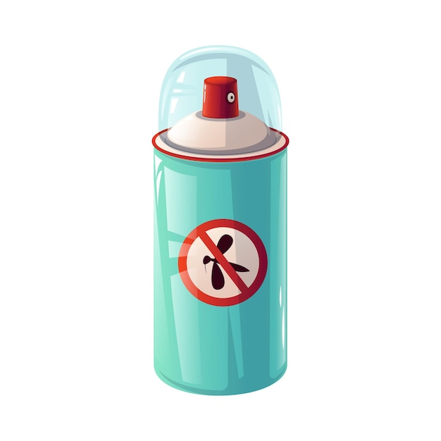 Cartoon illustration The mosquito repellent is isolated on a white background