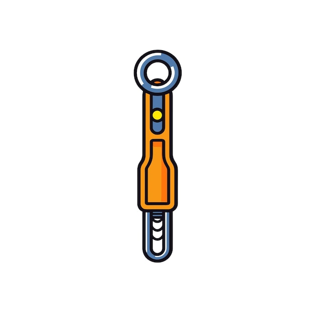 Cartoon Illustration Of Orange Retractable Measuring Tape