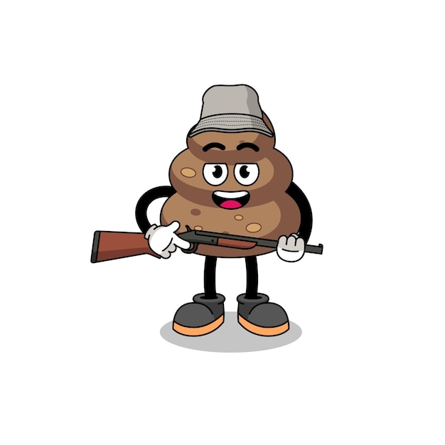 Cartoon Illustration of poop hunter