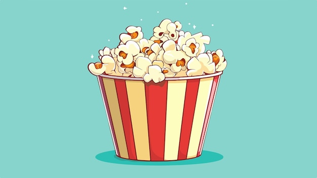 a cartoon illustration of a popcorn box with a picture of popcorn on it