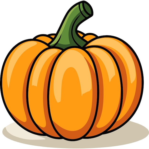 Cartoon Illustration of a Pumpkin