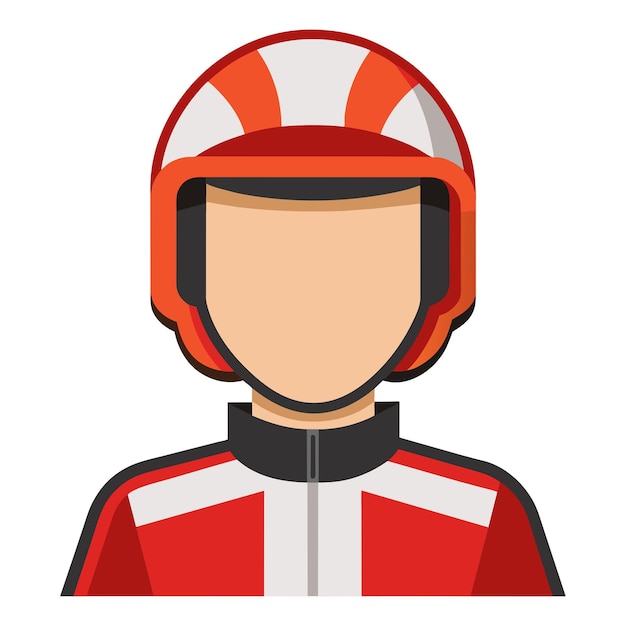 Vector cartoon illustration of racer