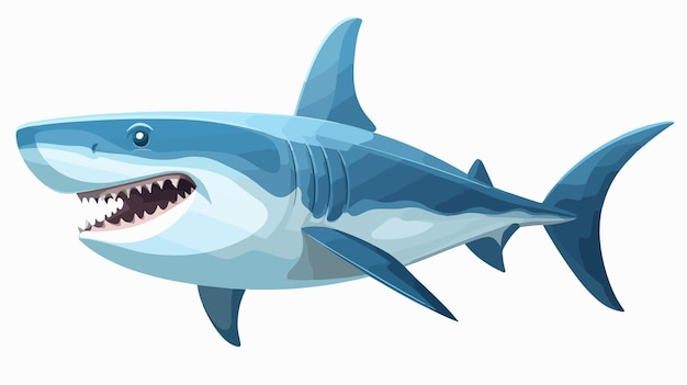 Cartoon Illustration of Shark Dorsal Fin