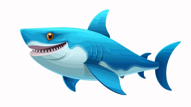 Cartoon Illustration of Shark Dorsal Fin