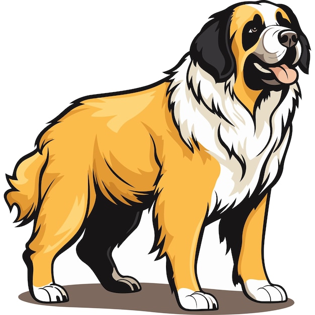 Vector a cartoon illustration of a smiling saint bernard