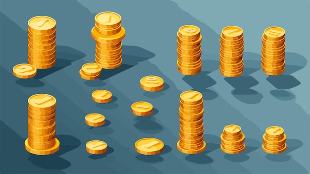 a cartoon illustration of a stack of gold coins with the words  gold  on it