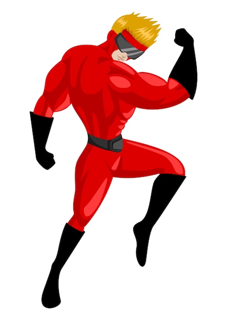 Cartoon illustration of a superhero with goggles