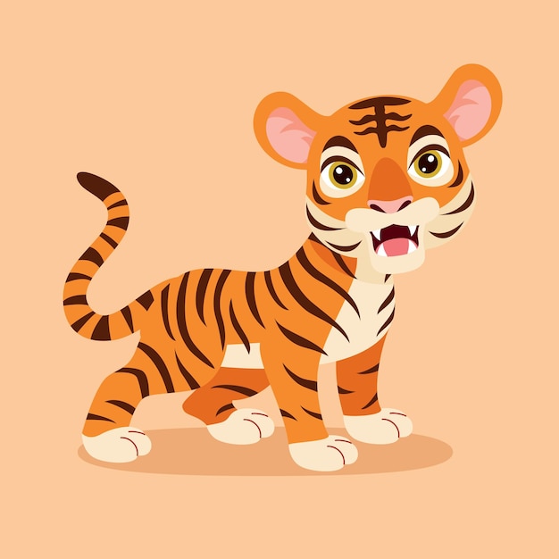 Cartoon Illustration Of A Tiger