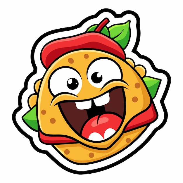 Cartoon Illustration of a Tortilla Fruit Mascot Character