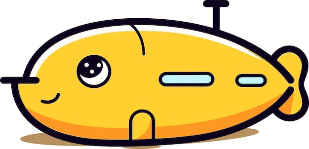 Vector a cartoon illustration of a yellow train with a sad face