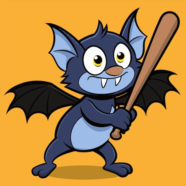 Vector a cartoon image of a bat with a bat that says quot bat quot