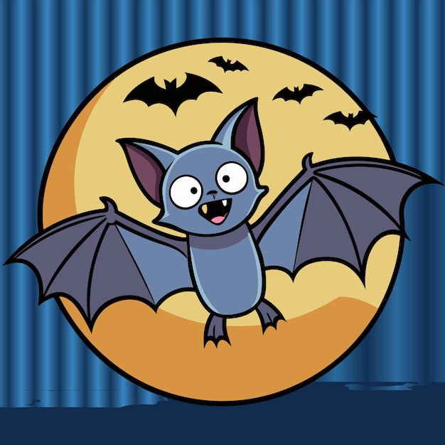 Vector a cartoon image of a bat with bats on it