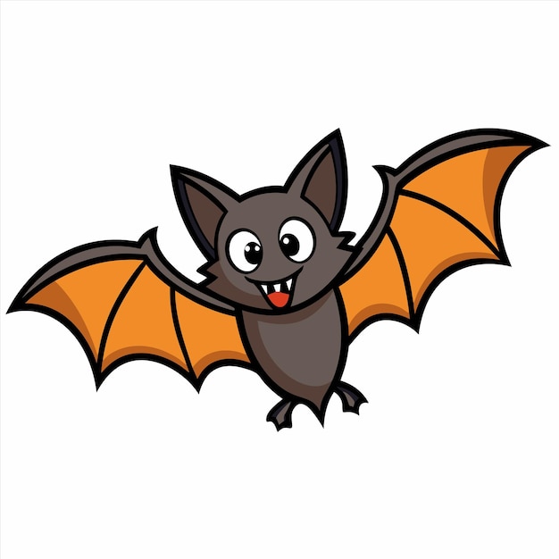 Vector a cartoon image of a bat with a mouth open