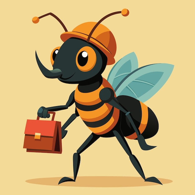 a cartoon image of a bee with a briefcase and a briefcase