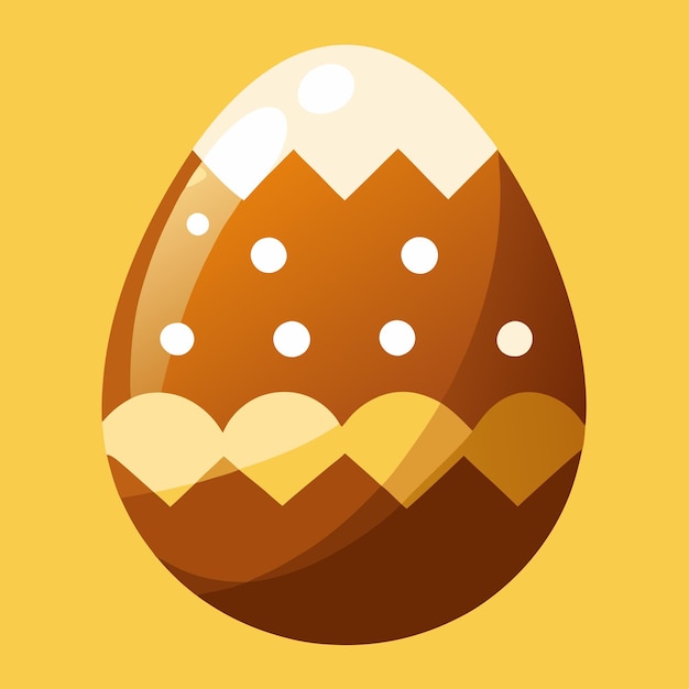 a cartoon image of a brown egg with white dots on it