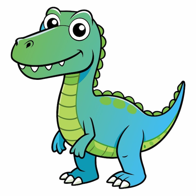 Vector a cartoon image of a dinosaur with a blue mouth and mouth