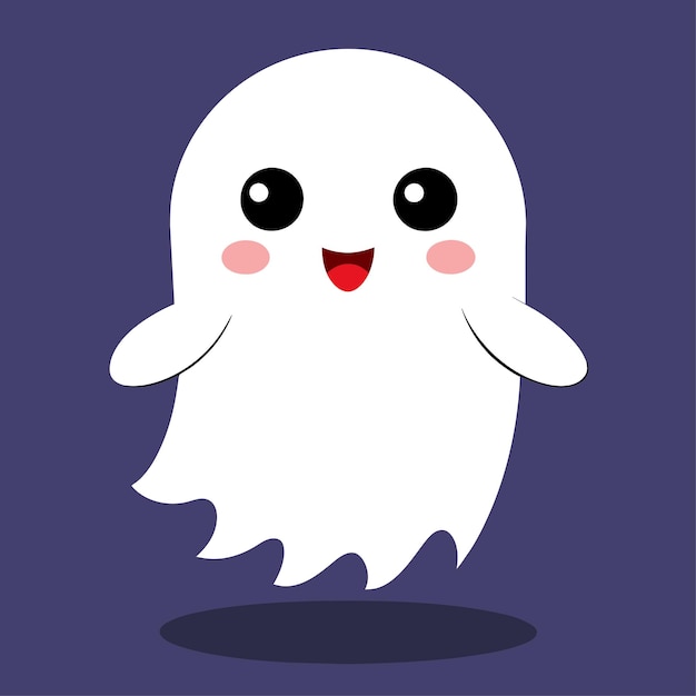 a cartoon image of a ghost with a pink nose and a blue background