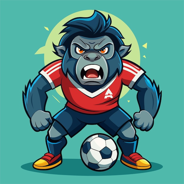 Vector a cartoon image of a gorilla wearing a red jersey with the word quot x quot on it