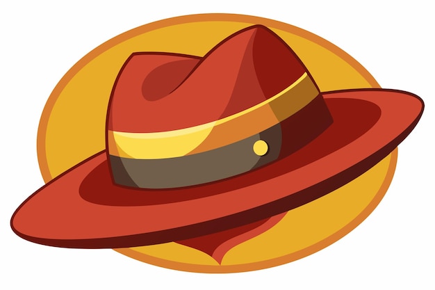 Vector a cartoon image of a hat with a yellow band on it