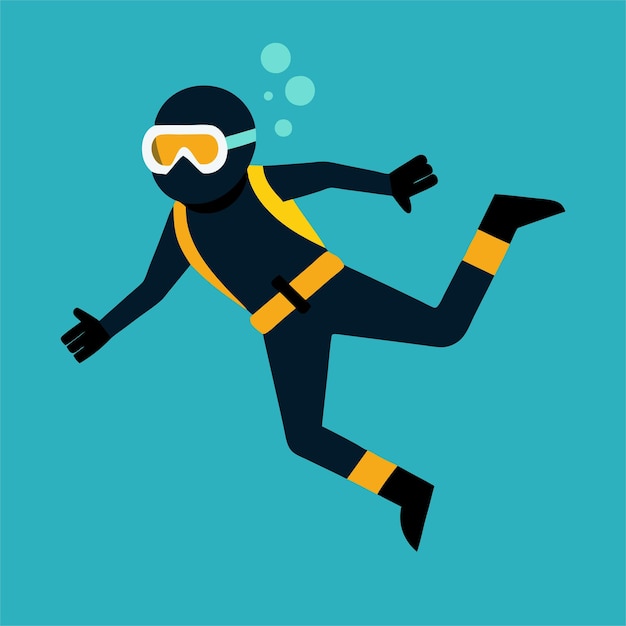 a cartoon image of a man wearing goggles and a blue background