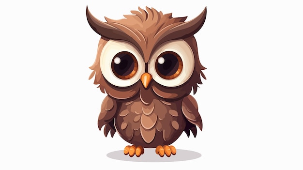 Vector a cartoon image of an owl with big eyes and a white background