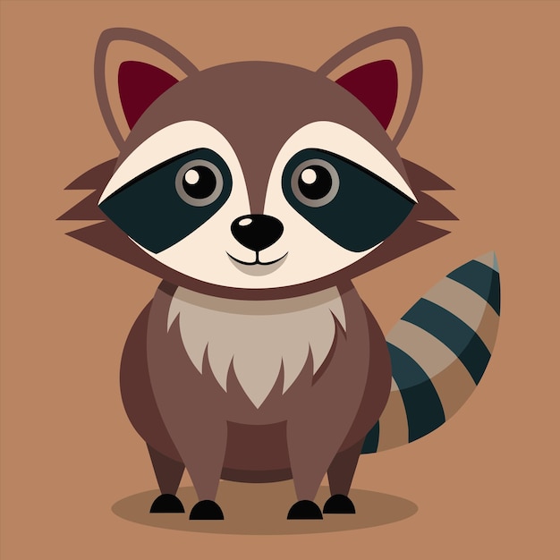 Vector a cartoon image of a raccoon with a striped tail