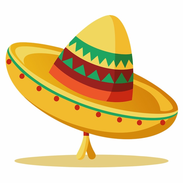 a cartoon image of a sombrero with a yellow hat on it