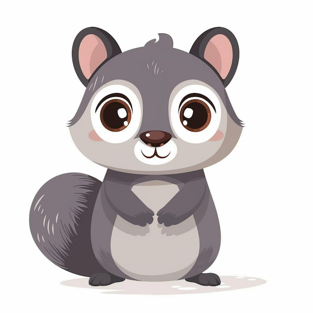 Vector a cartoon image of a squirrel with a white background