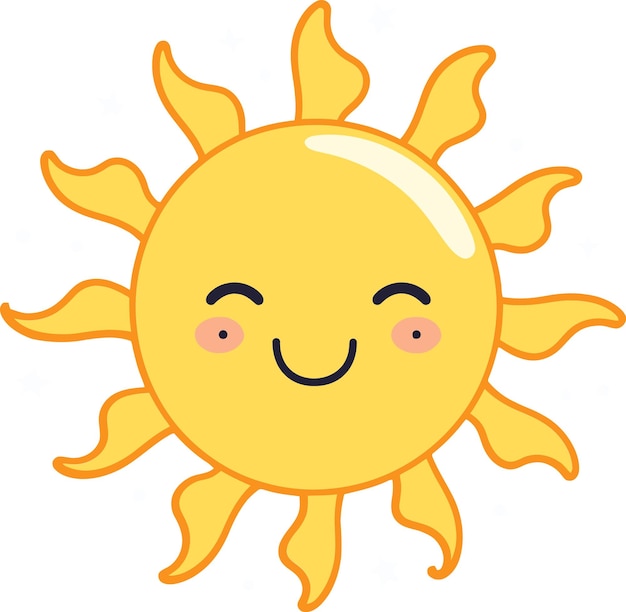 Vector a cartoon image of a sun with a smile on it