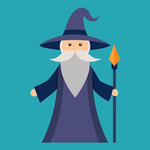 Vector a cartoon image of a wizard with a blue background