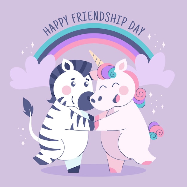 Cartoon international friendship day illustration