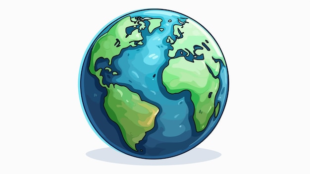 Vector cartoon isolated icon of planet earth