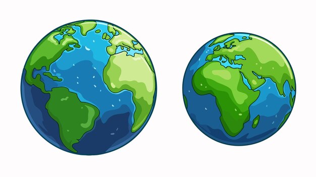 Vector cartoon isolated icon of planet earth