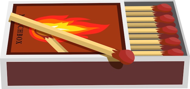 Cartoon isolated vector object matches and fire