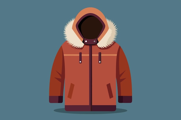 Vector a cartoon of a jacket that has the hood up