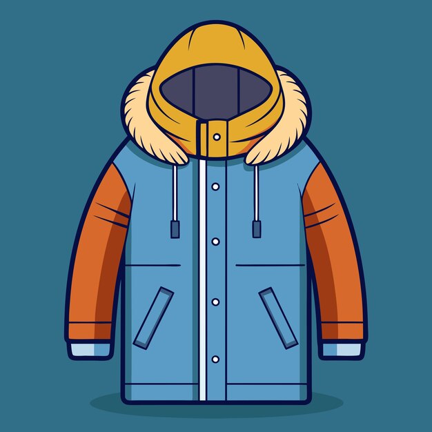 Vector a cartoon of a jacket with a hood and a jacket that says  go to the right