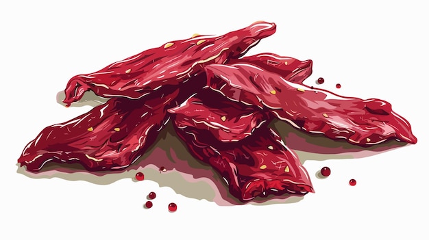 Vector cartoon jerky meat illustration on white background