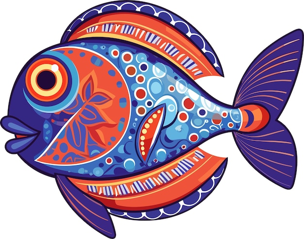 Cartoon Juneteenth fish On White Background Vector Generative AI