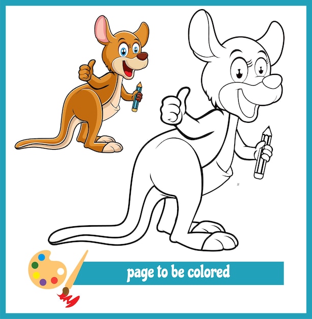 Cartoon kangaroo coloring pictures 2