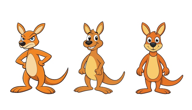 Vector a cartoon of a kangaroo and a kangaroo with their faces