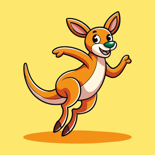 Vector cartoon kangaroo vector graphic for prints