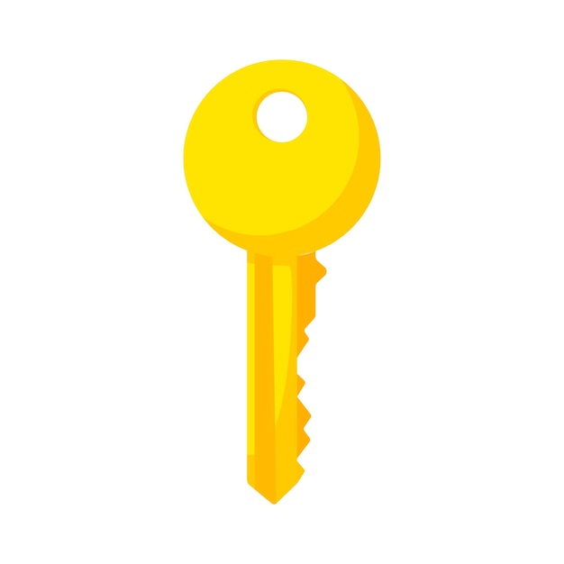 Cartoon Key illustration Isolated gold key vector illustration