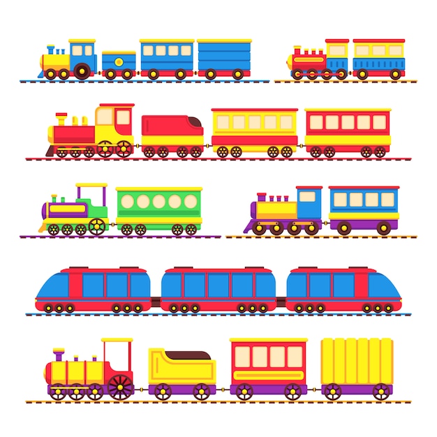 Cartoon kids toy trains