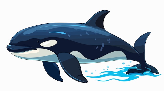 Vector cartoon killer whale talking illustration