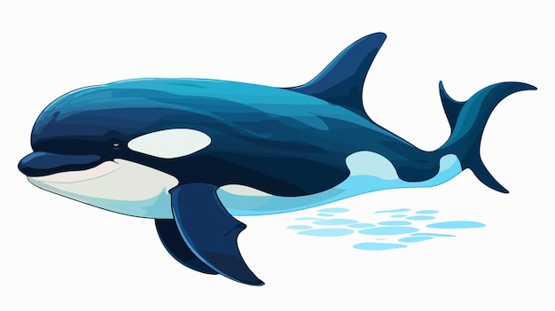 Vector cartoon killer whale talking illustration