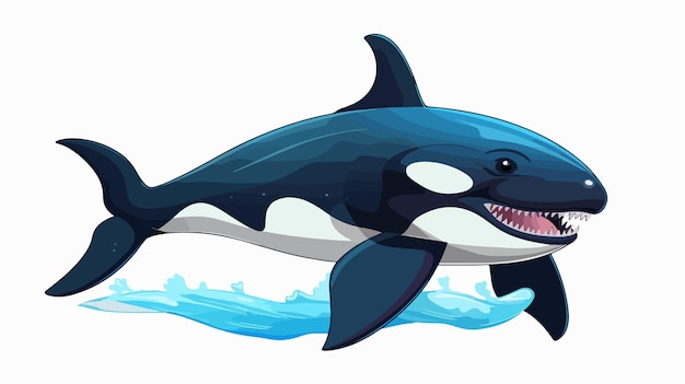 Vector a cartoon of a killer whale with a mouth open