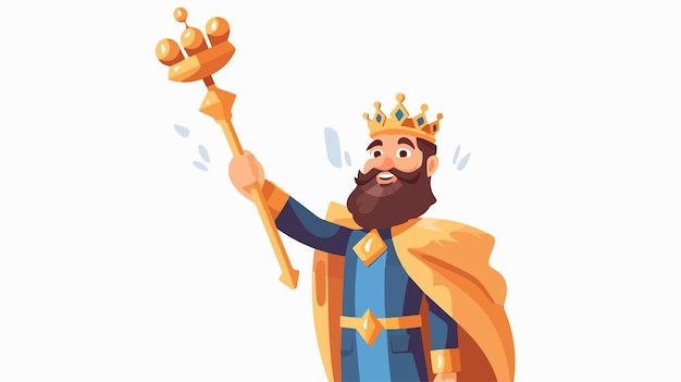 a cartoon of a king with a big beard and big crown