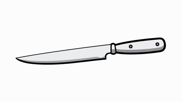 Vector cartoon kitchen knife line drawing stock illustration