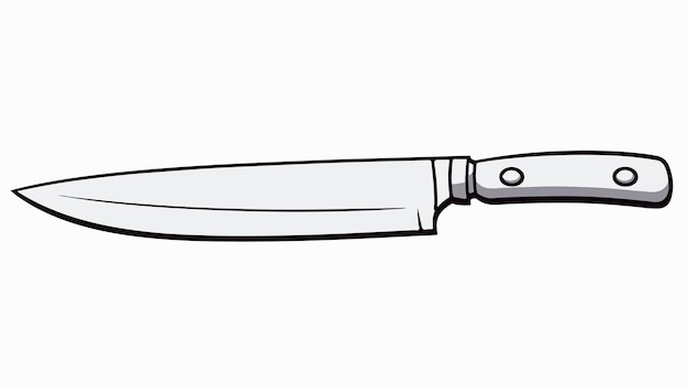 Cartoon Kitchen Knife Line Drawing Stock Illustration