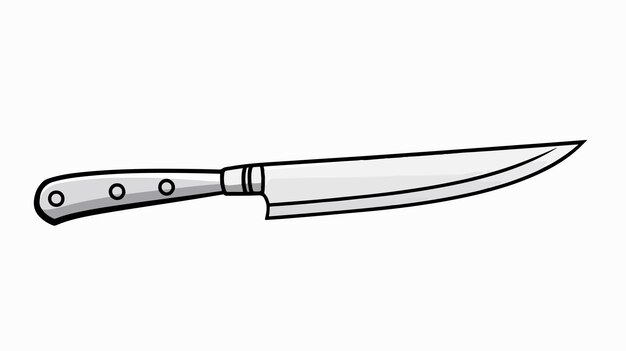 Vector cartoon kitchen knife line drawing vector illustration